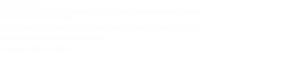 Frank, 1. Dan Frank trainiert seit 1997 im 1. DJC Ninjutsu. Seit 2013 leitet er das Training am Donnerstag mit dem Schwerpunkt Anfänger/Grundlagen. Beruflich ist er im Bildungsbereich tätig. Weitere praktizierte Sportarten sind Laufen und Krafttraining. Sein Lieblingssportgerät im Ninjutsu ist Kusarifundo. Motto: Wo ein Wille ist, ist ein Weg! 